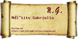 Mátits Gabriella névjegykártya